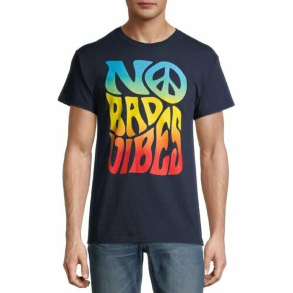 Dom Peace sign NO BAD VIBES tee size small unisex